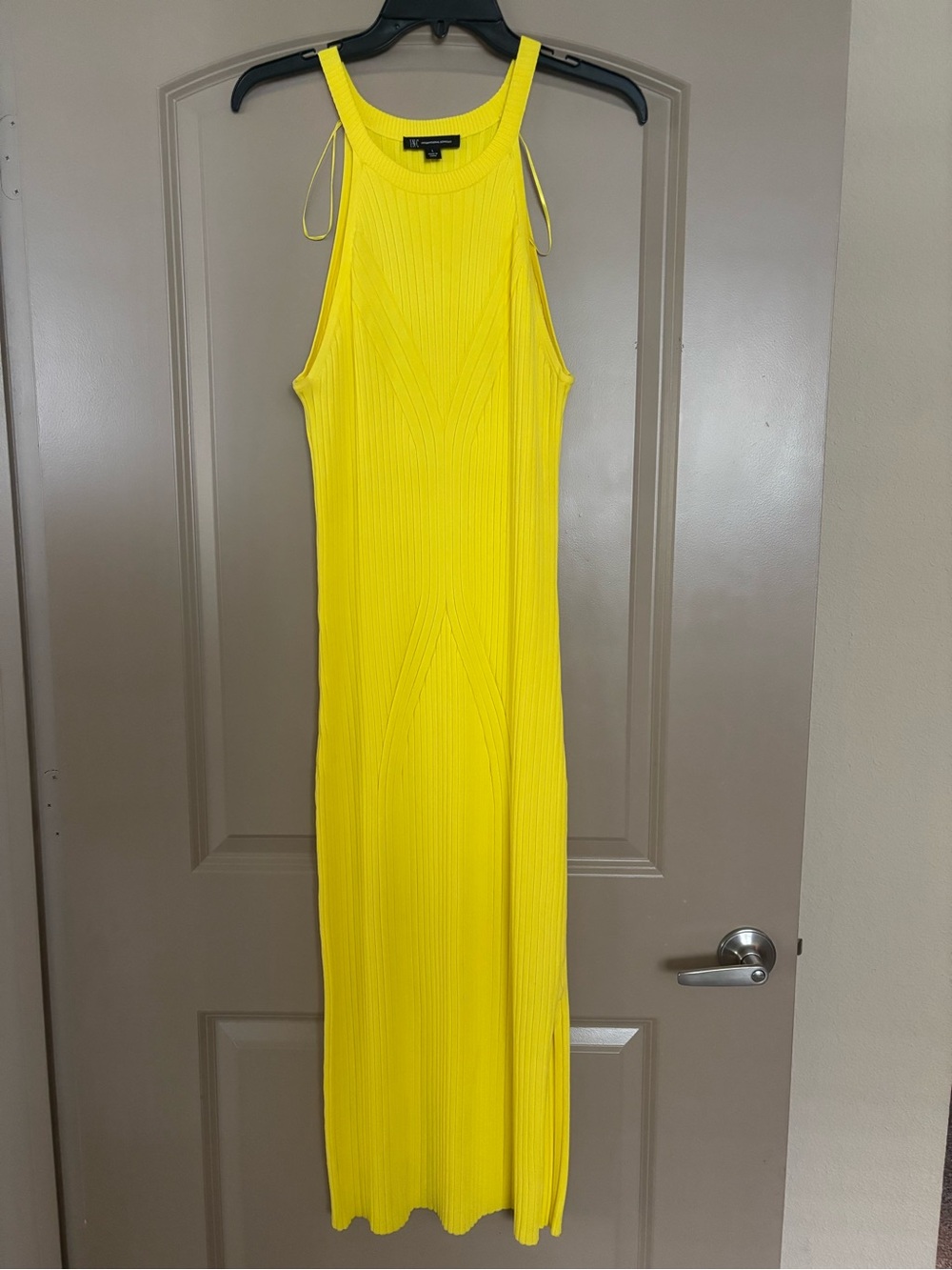 INC International Concepts Sunny Yellow Ribbed Maxi Dress